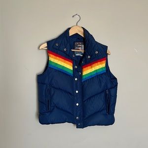 Vintage Antler Rainbow Puffy Vest